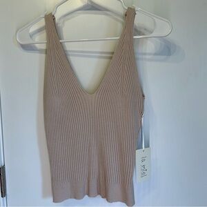 LA MIEL Tan Ribbed Tank Top - Never Worn